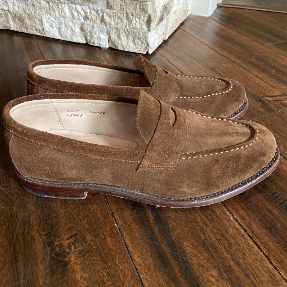 Grant Stone Traveler Penny Loafer Bourbon Suede Men’s 11.5 EEE Wide